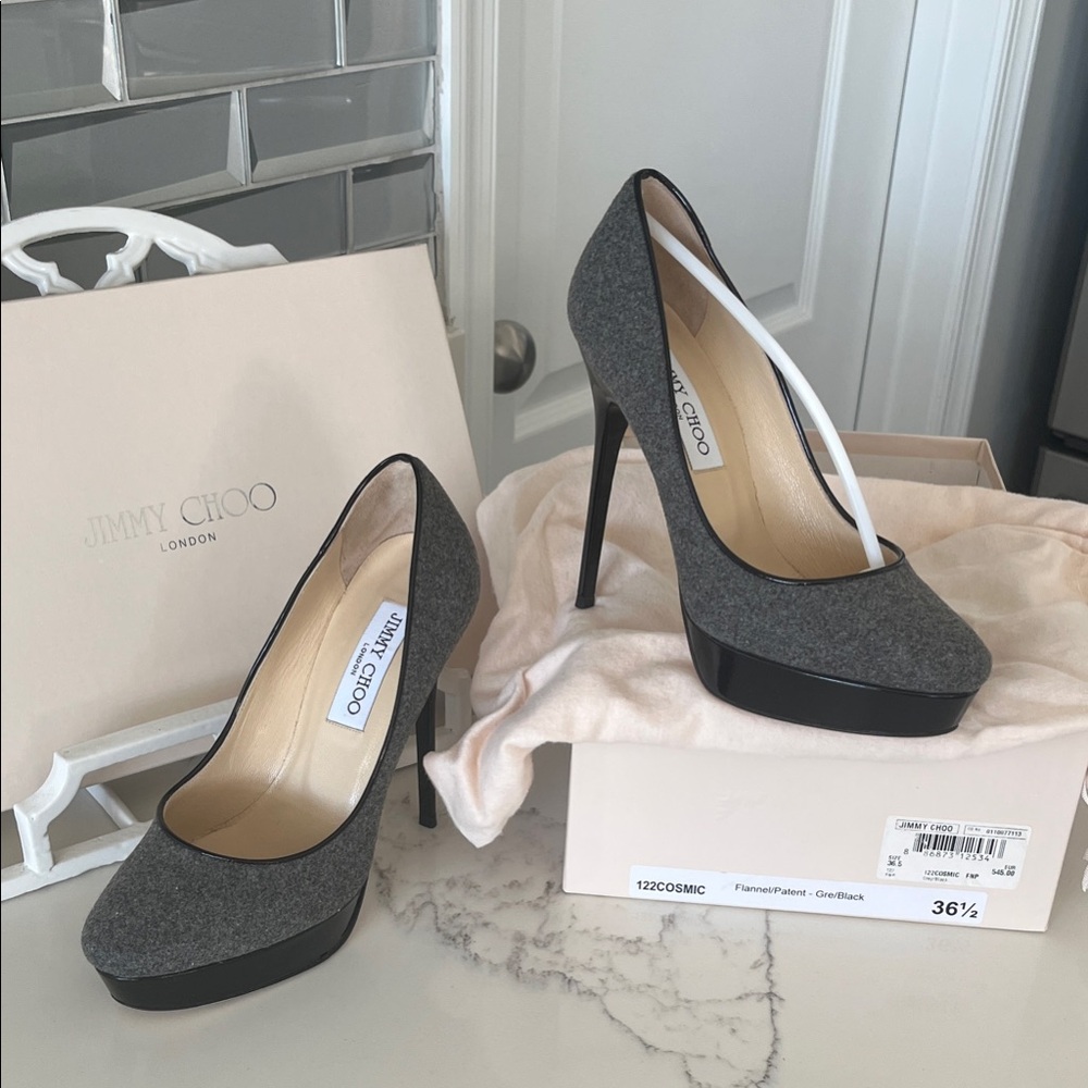 Jimmy Choo Black and Gray Women's Heels